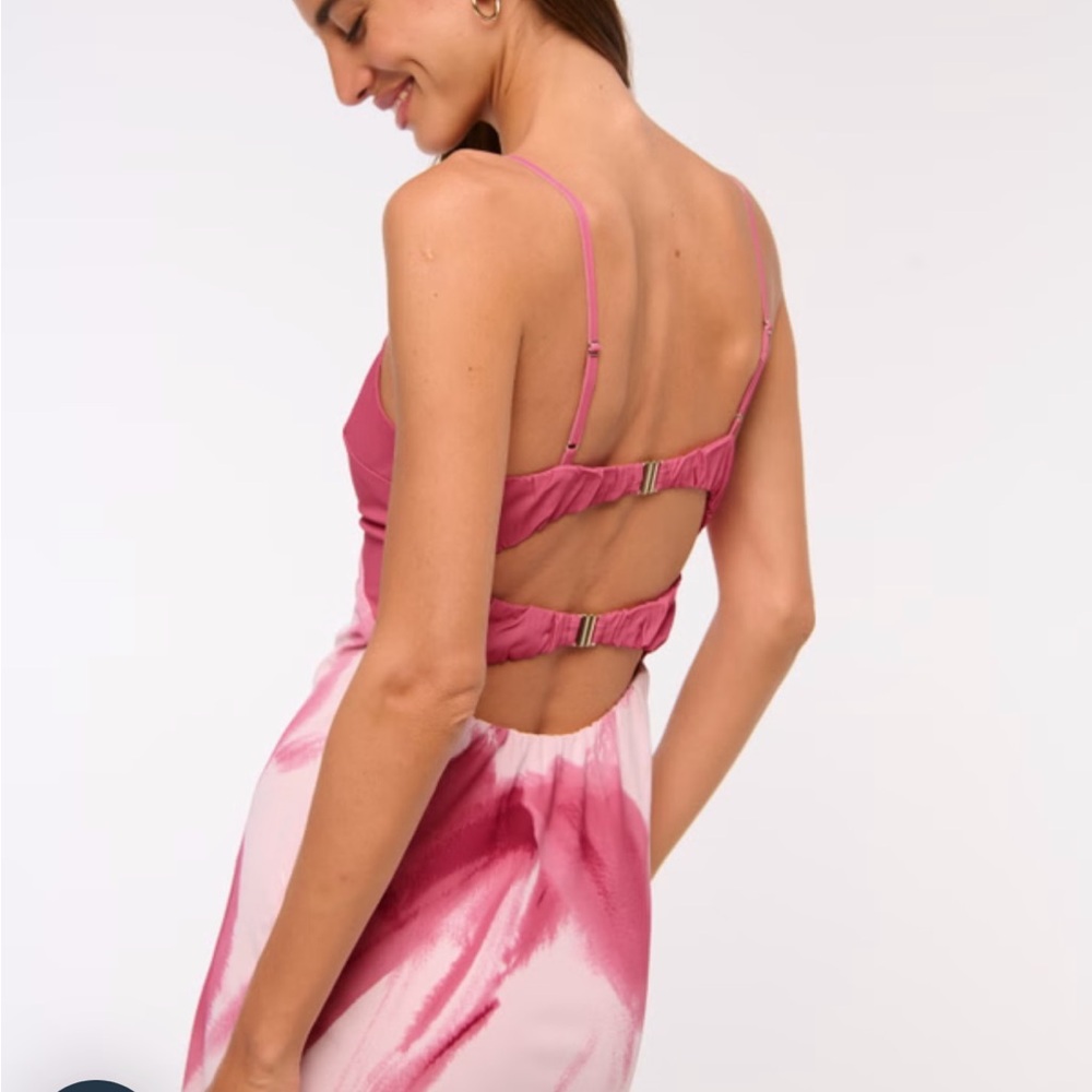 Abercrombie & Fitch Pink and White Maxi Dress - Picture 4 of 8